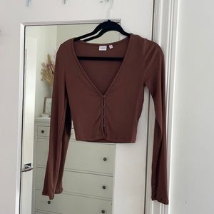 Brown Sunday Best Long Sleeve Top